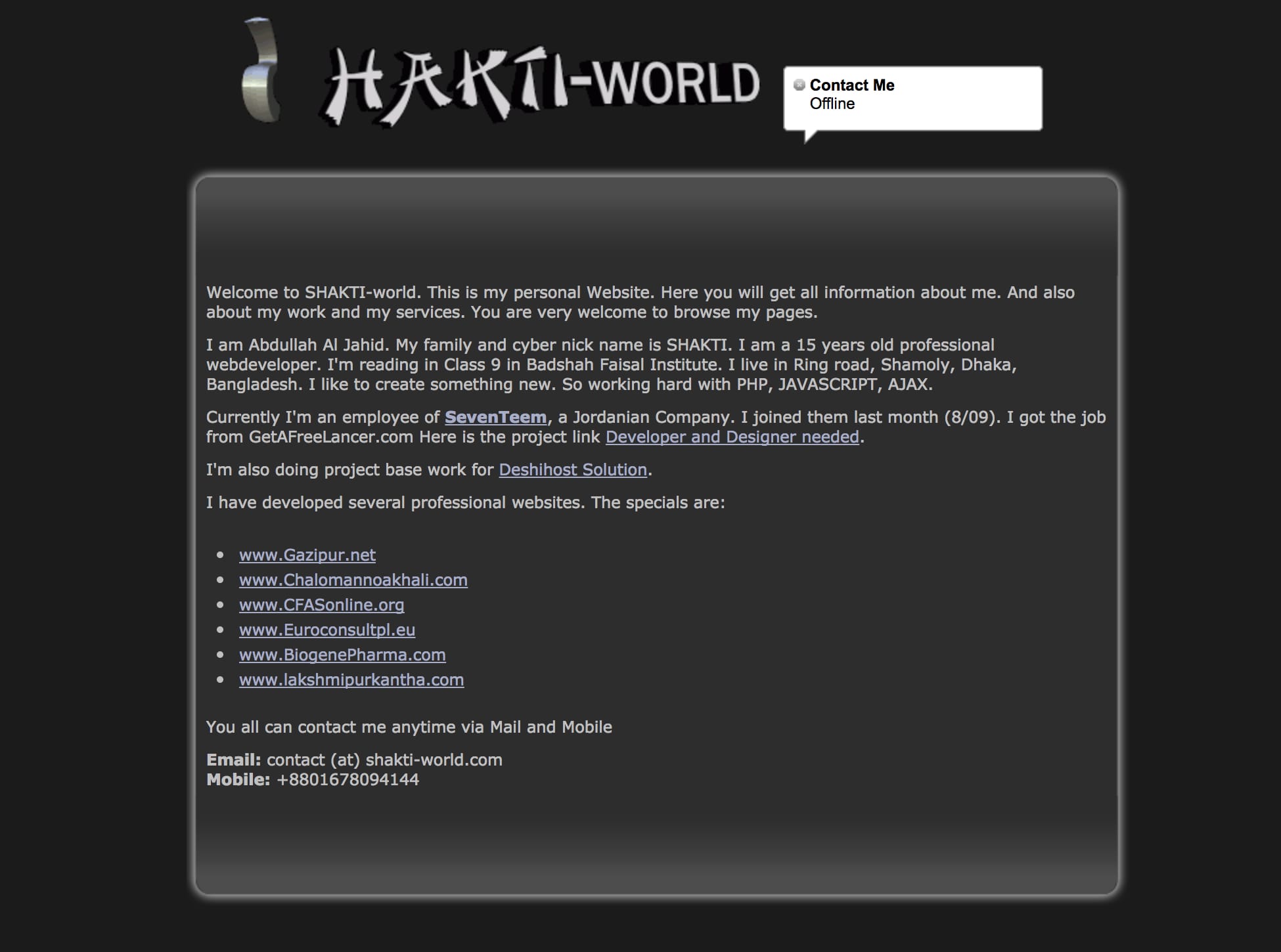 Shakti-world.com screenshot